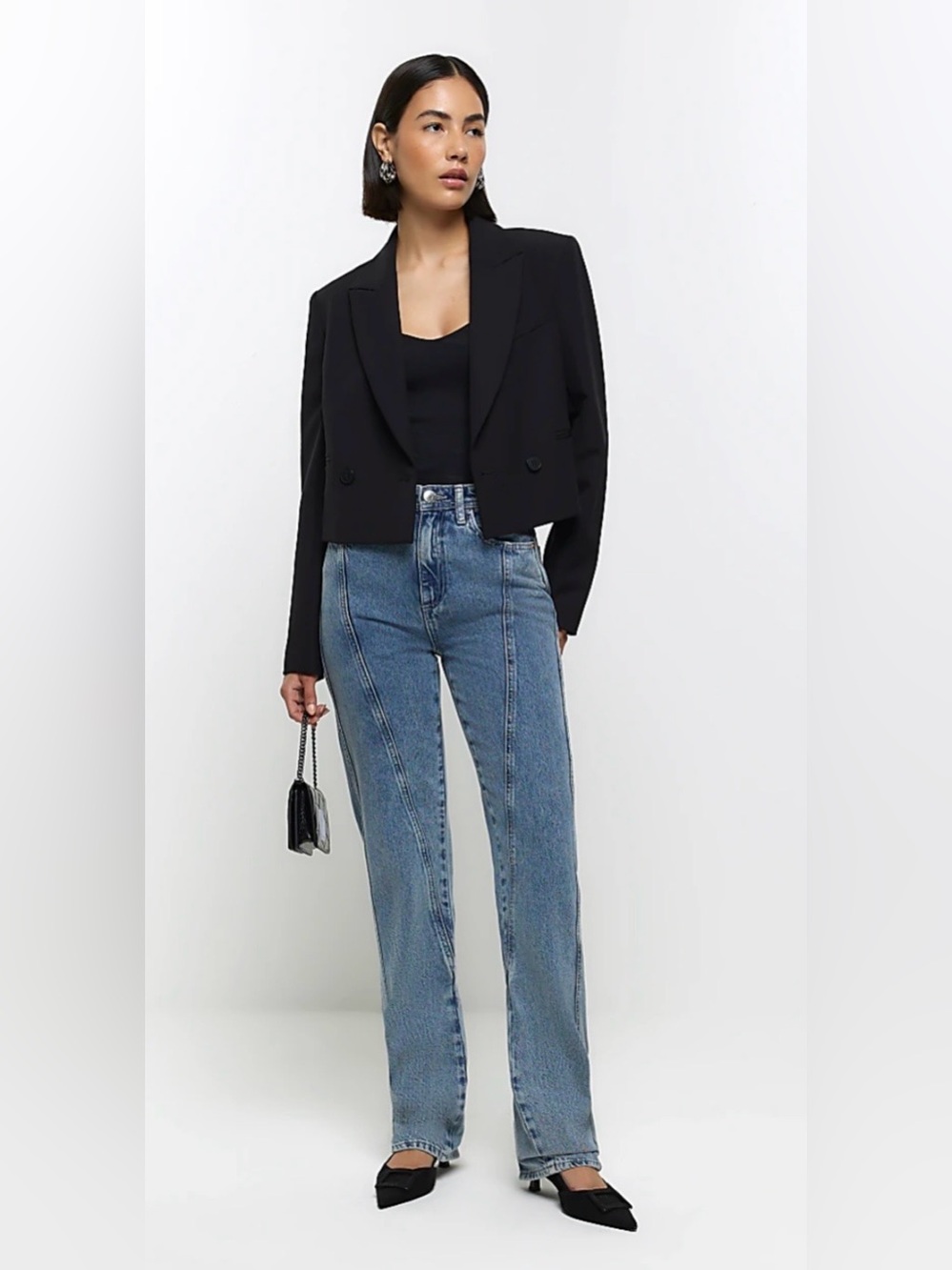 River Island High-Waist Straight Leg Jeans - NWT